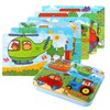 EDATOFLY 6 Sheets Puzzles for 3 Year Olds, Wooden Jigsaw