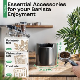 Knock Box for Coffee Grounds - Innovative Barista Accessory with Improved Handling - Coffee Knock Box for Espresso Machine, Black