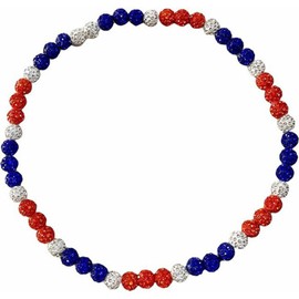 NCPSG Baseball Necklace 20in Baseball Chain for Men Women Diamond Rhinestone Baseball Dirp Accessories Necklace Gifts for Baseball Team Lovers (A:Red/Dark Blue)