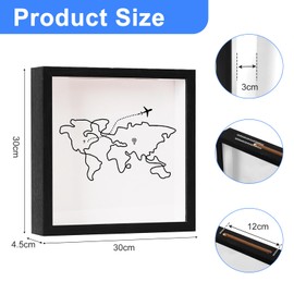 Adventure Archive Box, Large Travel Memory Box with World Map Design30×30cm