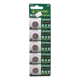 Tianqiu Pilas Cr1632, Tira Con 5 Pilas De Litio De 3 Voltios