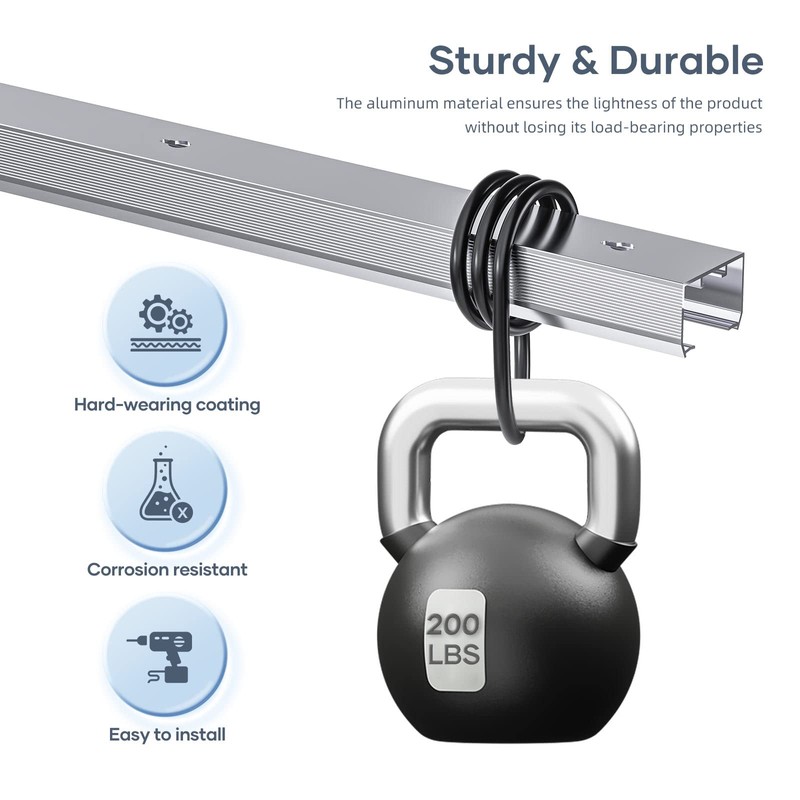 FINOSEN 4FT Commercial Grade Sliding Pocket Door Hardware Track Kit,Top