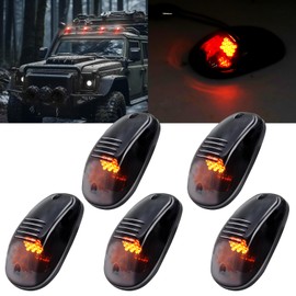 Ygmylandbb LED Roof Light Roof Marker, Cab Roof Marker Lamp 9-LED Universal for Trucks Trailers SUVs Amber, Set of 5