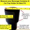 Gadjit Cup Keeper Cup Holder Adapter, Fits Most Vehicles, Black