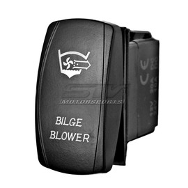 Bright Light Powersports - Boat Laser Rocker Switch - BILGE BLOWER- Universal Marine On/Off - 12 Volt (white)