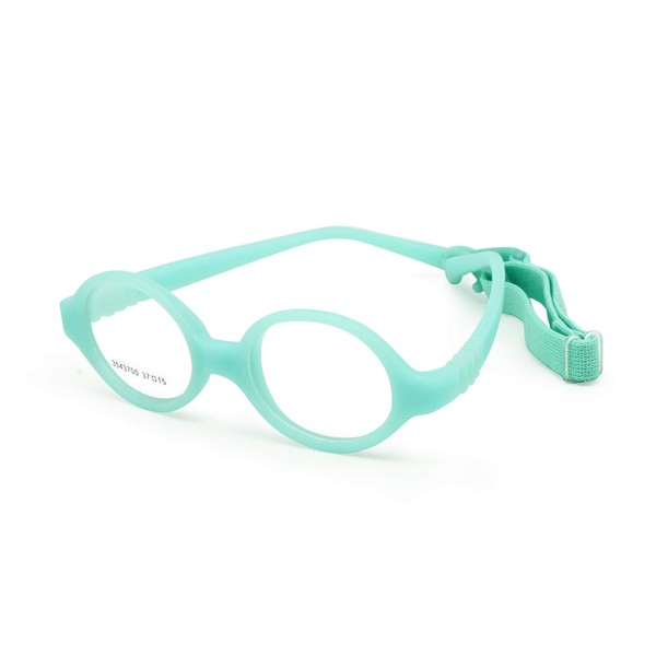 Gafas para bebés de fondo redondo óptico flexible para niños, sin tornillo, seguras, con cordón, adecuadas para niños 0-6 meses