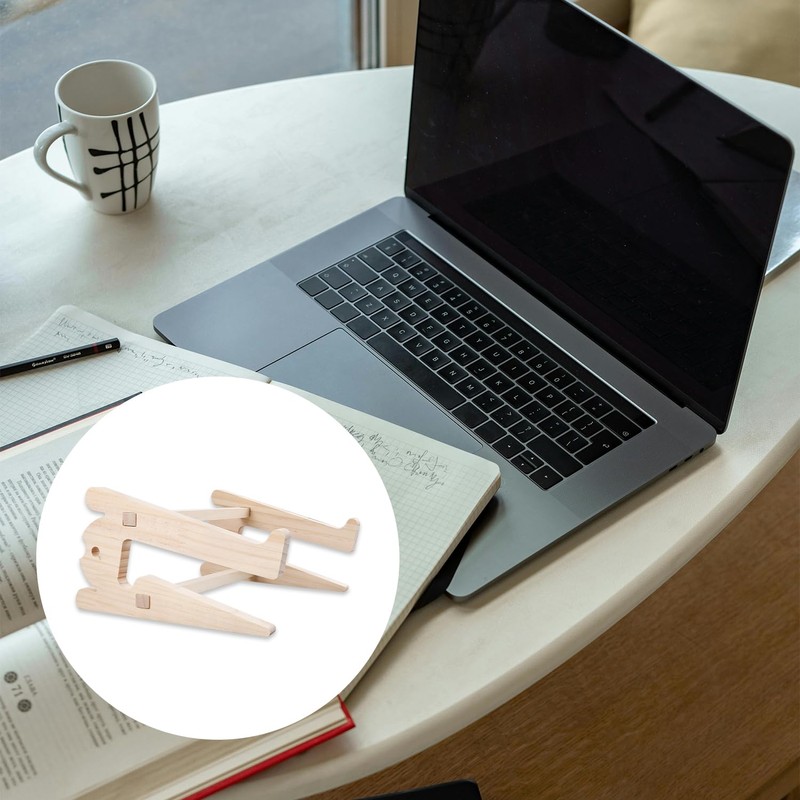 Rumyve Wooden Laptop Stand,Folding Ventilated Laptop Lifter,and Laptop Riser Support