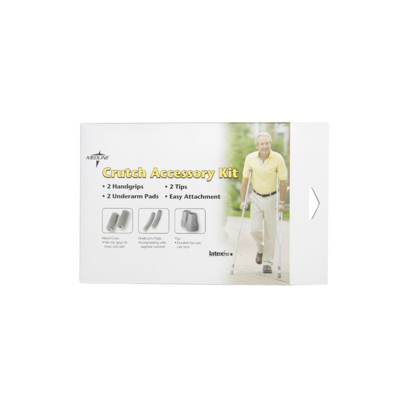 Medline Crutch Accessory Replacement Kit, Gray