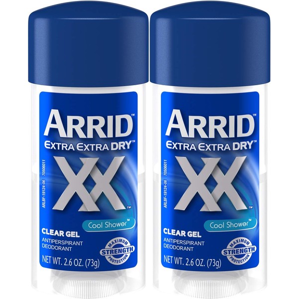 Arrid Extra Dry Clear Gel Antiperspirant & Deodorant, Cool Shower - 2.6 oz - 2 pk