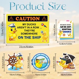 26 Pcs Duck Cruise Door Decorations Magnetic - Fun Themed Cruise Ship Door Magnetic, Reusable Entrance Decor for Birthday Parties, Carnival Kitchen Fridge Garage