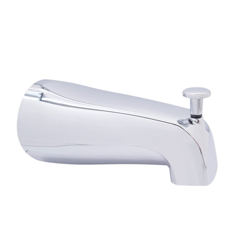 Westbrass E531DUS-26 Universal Fit 5-1/4" Diverter Tub Spout, Zinc, Polished