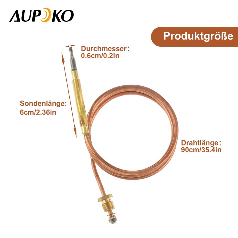Aupoko 90 cm Gas Thermocouple Thermal Pair Valve for Hot