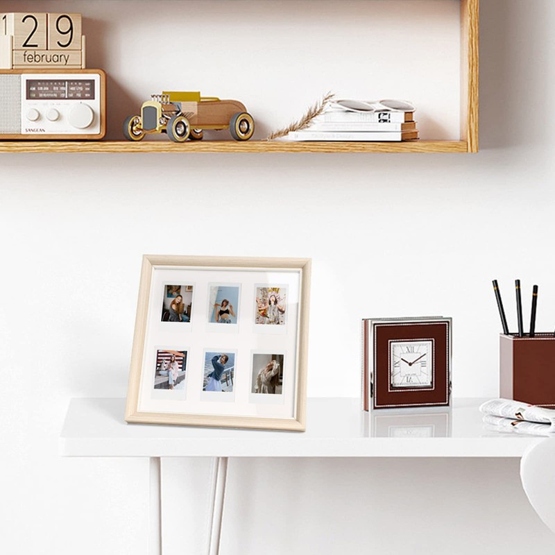 Rieibi Polaroid 3x3 Wooden Photo Frame for Polaroid and Instax