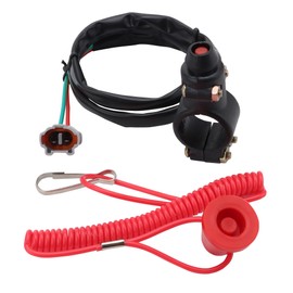 WOOSTAR 7/8" 22mm Handlebar 2 Wire Tether Kill Switch Assembly Replacement for 50cc 70cc 90cc 110cc 125cc 150cc ATV 4 Wheeler Quad
