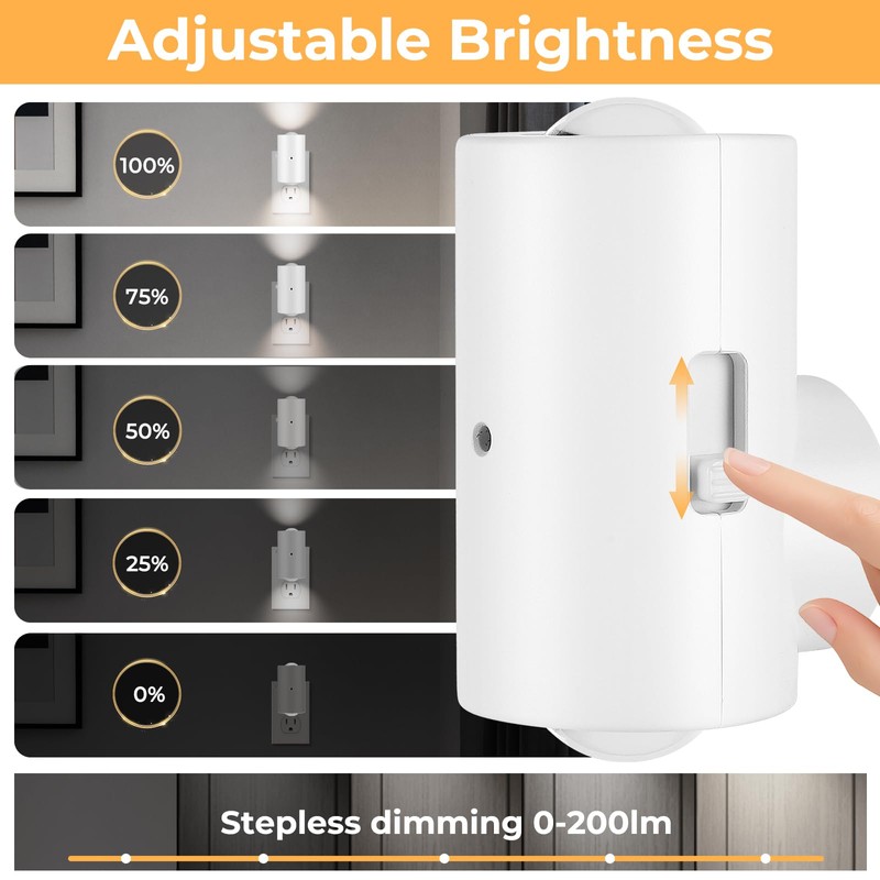 LED Night Light Plug in, Modern Plug-into Wall NightLight, Adjustable