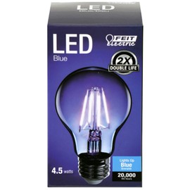 Feit Electric A19 Clear Glass Purple LED Bulb,Traditional Glass Design,Dimmable.
