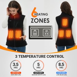 Telguua Fleece Heated Vest for Women With Battery Pack Included, Lightweight Warm Electric Vest