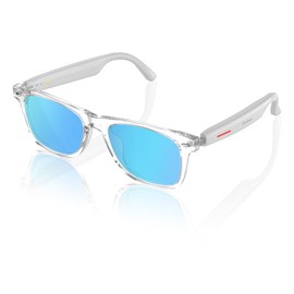 Emerhome Smart Sunglasses for Men & Women - Bluetooth Sunglasses with Speakers, Touch Control, Outdoor UV Protection and Voice Control, Hands-Free Calls (Mirror Blue Lens)