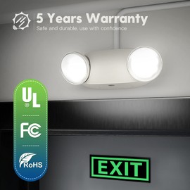 FREELICHT 4 Pack Emergency Lights for Business, with Battery Backup, Two Head Adjustable LED Emergency Lighting, UL 924 Certified