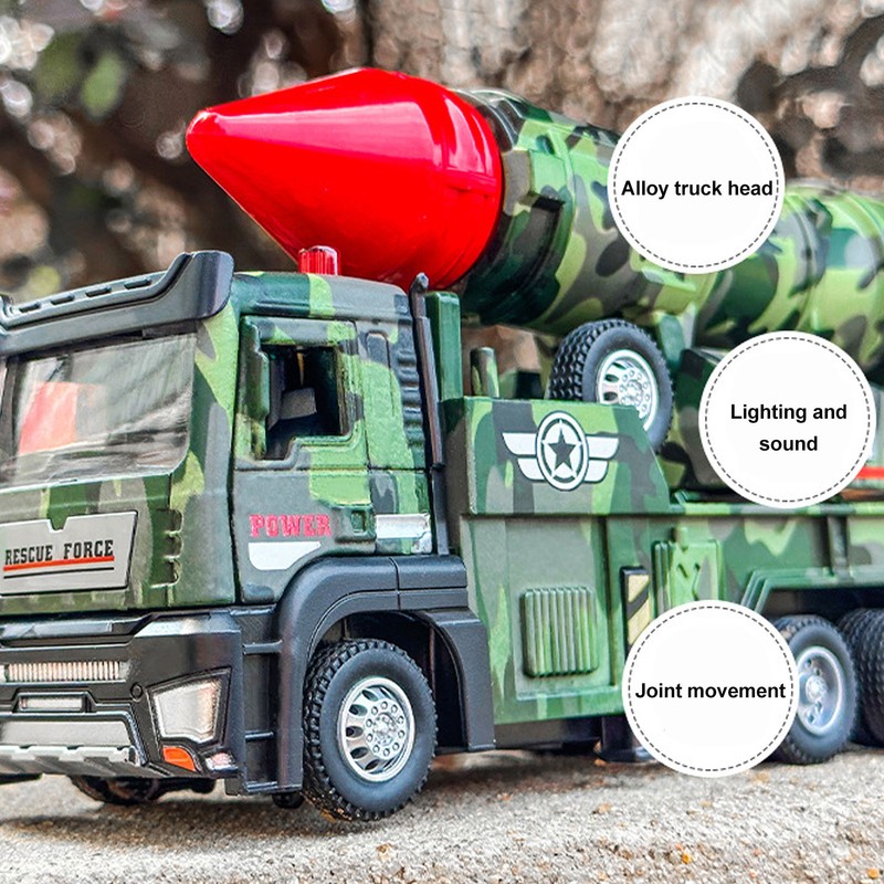 Missile Truck Toy High Simulation Strong Return Force Alloy Lights