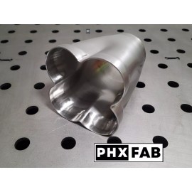 Phx Fab 4 Into 1 Weld On Merge Collector  2 .125 Inlet 2.875" Outlet 304 Stainless Steel