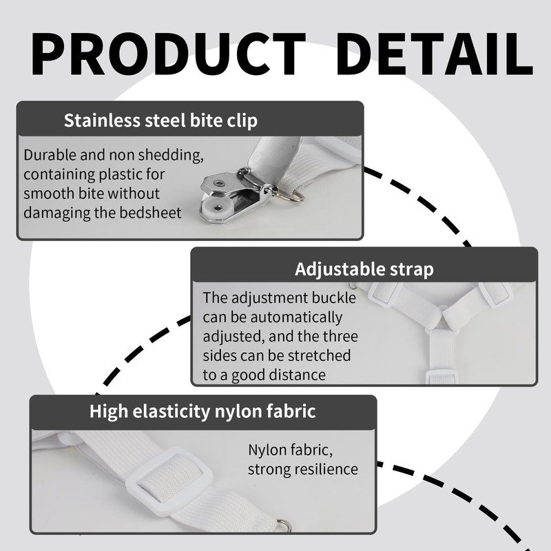 Aifrymne Adjustable Bed Sheet Fasteners Set, 4PCS Heavy Duty Elastic