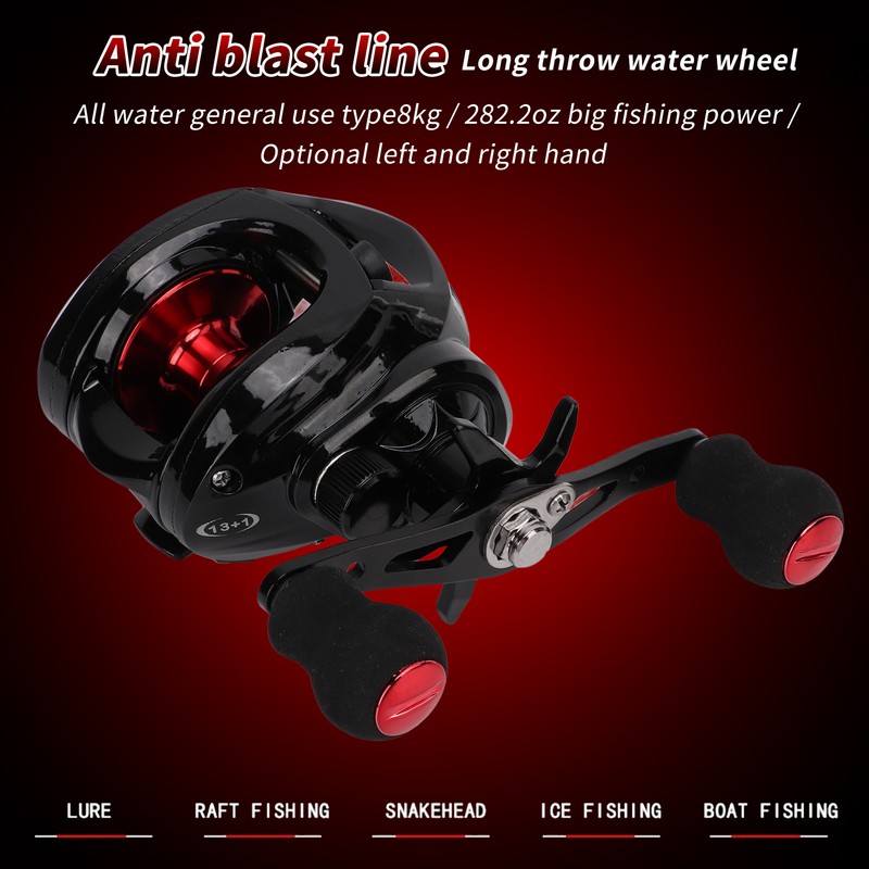 7.2:1 High Speed Baitcasting Reel Strong Braking Force Durable Magnetic