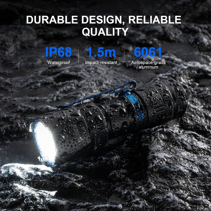 WUBEN T4 Tactical Flashlight Ring for EDC, Finger Release Ring
