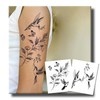 UBICA Semi Permanent Tattoo, 2 Sheets Hummingbird Tattoo(Lily Leaves), Lasts