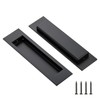 Ravinte 2 Pack Black Sliding Closet Door Handles Black Flush