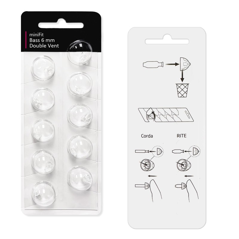 Double Vent 6mm-Hearing Aid Domes for Oticon Minifit, Oticon Hearing