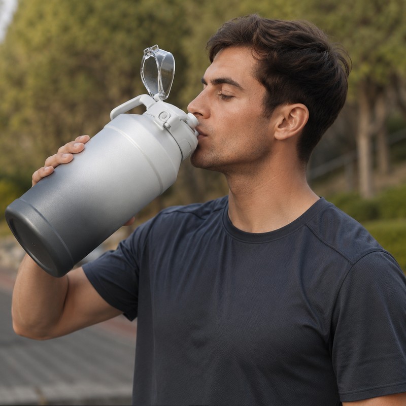 Insulated Water Bottle with Straw & Handle – 316 Stainless
