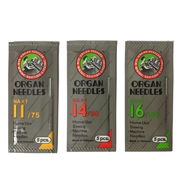 Organ Universal Sewing Machine Needles, 15-Count Size 11, 14, 16