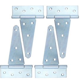 NU-SET Lock | 6" Heavy Duty Steel T-Hinge | 2 Pack Complete with Mounting Screws & Carriage Bolts | Home Improvement & Door Hardware