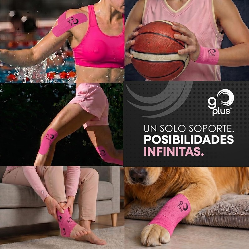 Cinta Kinesiológica Rosa 5m Pre-cortada Go Plus (1)