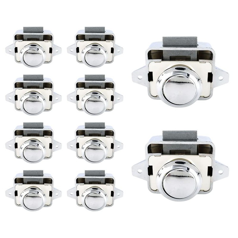 Opaltool 5PC Push Button Drawer Lock,15-18mm Keyless Push Button Door