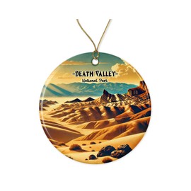 ABSMDesigns Death Valley Ornament - California Desert Travel Keepsake - National Park Xmas Ornament - Memory Ceramic Ornament - Holiday Decor Printed on Both Sides