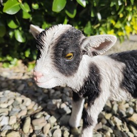 Vivid Arts - Kid Goat - Garden Decor - Indoor Outdoor (Black & White, Small)