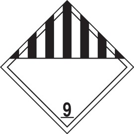 Accuform MPL901CT100 PF-Cardstock Hazard Class 9 Miscellaneous Dangerous Goods DOT Placard, Legend "9", 10-3/4" Width x 10-3/4" Length, Black on White (Pack of 100)