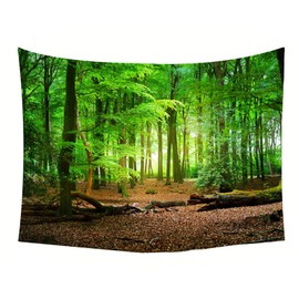 Lieson Tapestry Nature Forest 150 x 130 cm, Wall Towels Forest Nature Green Brown Tapestry Landscape Jungle Wall Hanging Tapestry for Bedroom Children's Room Dorm Wall Decoration