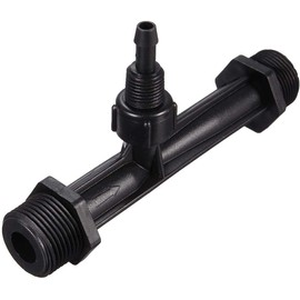 Wytino Fertilizer Injector Tube, Irrigation Venturi Fertilizer Injector 1/2" 3/4” 1” Inch Garden Fertilizer Mixer Injector, Device Plastic, Black(1/2 inch)
