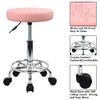 KKTONER PU Leather Round Rolling Stool with Foot Rest Swivel