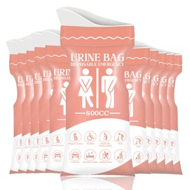 10 Pack Disposable Emergency Urinal Bag, Portable Camping Pee Bags, Travel Pee Bags, Traffic Jam Emergency Portable Urine Bag, Vomit Bags, for Men Women Pink