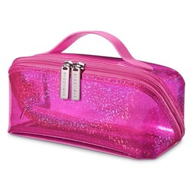 PVC Waterproof Fashion Portable Cosmetic Bag Shiny Colourful Bright Pink