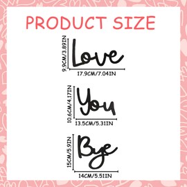 SSKHE 1 Piece Love You Bye Sign Above Door Wall Decor Black Letters Modern Hallway Home Wall Stickers for Living Room Class Valentine's Day