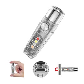 TUNENGE S12Pro Keychain Flashlight Rechargeable,750 High Lumen EDC Mini Flashlight with Clip,Multifunction COB Light with 365nmUV-11 Lighting Modes, Tail Magnet, Flash Light