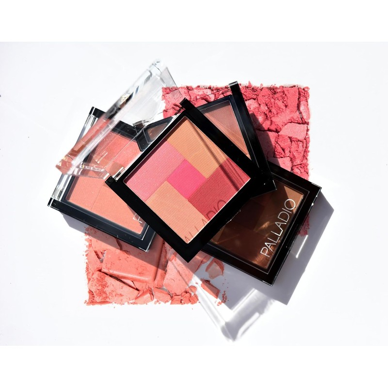 Palladio 2 en 1 Polvo Mosaico Rubor y Bronceador, Suave