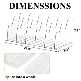STARVAST 8 Shelf Dividers Adjustable Purse Organizers for Closet, Clear Shelf Dividers for Closet Organization, Handbag Storage Organizer