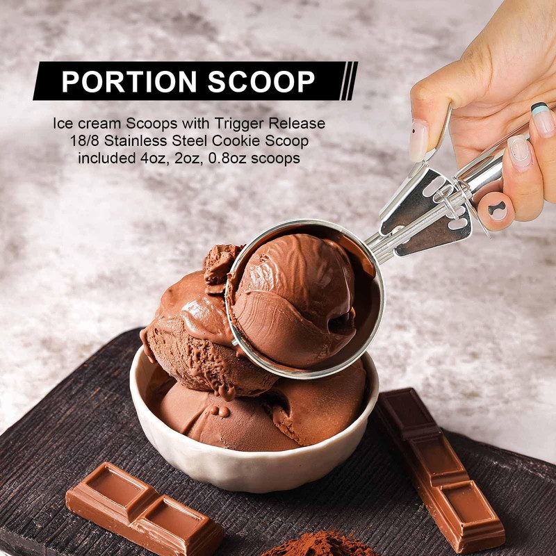 Cookie Scoops Set of 3 Ice Cream Scoop with Trigger