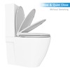 Elongated Toilet Seat Slow Close, Quiet Toilet Seat Cover with